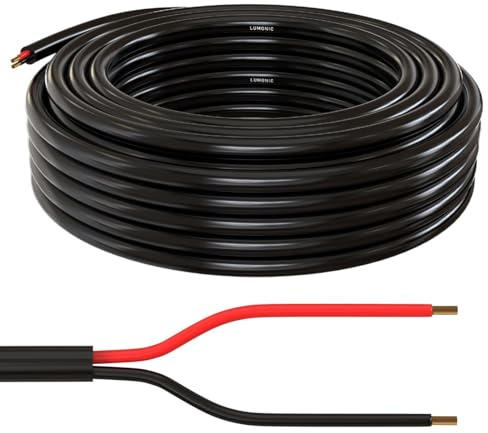 Lumonic 1m FLRYY Fahrzeugleitung 2x2,5mm² schwarz | 2-adrig | Anhängerkabel | mehradriges KFZ-Kabel | Öl- und Kraftstoffbeständig, flammwidrig | Niedervolt