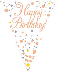 Happy Birthday Rose Gold Birthday Party Flag Banner Bunting