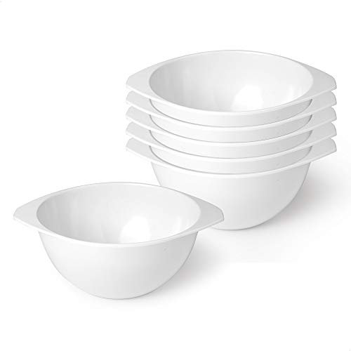 Kerafactum Müslischale Suppenschüsseln weiß Suppenschüssel | Müslischalen runde Suppen Schalen Schüsseln Müslischüssel Weiss Schüssel Set | Melamin Cereal Bowl Servierschale 360 ml | 6 Stück