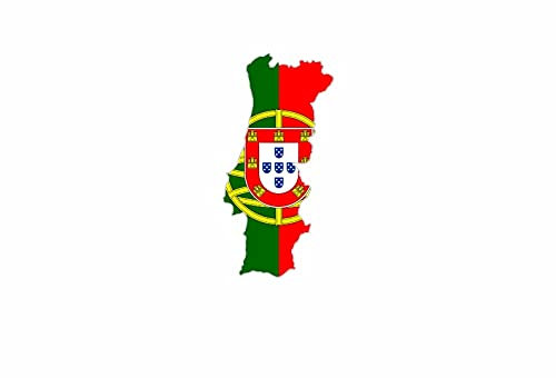 Akachafactory Autocollant Sticker Vinyl Voiture Moto adhesif Carte Drapeau Portugal Portugais