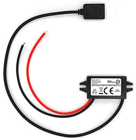 Bauer Electronics | DC-DC 8V-32V zu 5V Spannungs-wandler USB 3A 15W | USB Buchse 12-V 5-V Strom-adapter Netzteil 24-V USB Buck Converter Step-down USB Ladegerät Motorrad Volt Lade-regler