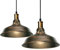 iDEGU 2 Piezas Lámparas Colgantes Vintage Lámpara de Techo Industrial Iluminación E27 Retro Luz Colgante para Cocina, Salón, Dormitorio, Comedor, Pasillo, Restaurante - 27CM (Bronce)