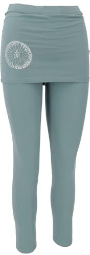 GURU SHOP Yoga-Hose, Leggings mit Minirock Bio BW Yogi - Aqua, Damen, Size:XL