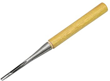 1 unids redondo profundo tallado cincel mango de madera dura mango redondo tallado cinceles carpintería Hobby haciendo cuchillo de grabado forjado a mano (5 mm)