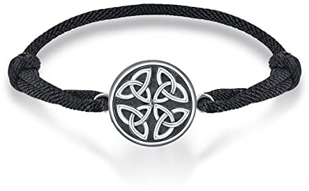 TANGPOET Keltisches Armband Sterling Silber 925, Handgemachte Geflochtene Armbänder, Keltischer Knoten Freundschaftsarmbänder, Schmuck Geschenk für Damen Herren