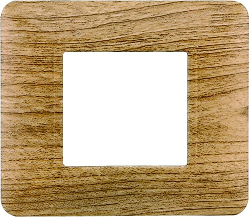 Platte aus Technologie, kompatibel mit der Serie BTICINO Matrix 2-3-4-6 verschiedenen Farben (2 Module, dunkles Holz)