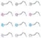 WillTen 20G Nose Studs Corkscrew Nose Studs Screw Women Stainless Steel Diamond CZ Piercing Heart Start Jewelry Piercing 12PCS