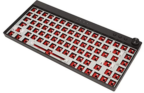 WL84PLUS 75% RVB DIY Clavier Mécanique, 84 Touches Échangeables à Chaud 5Pin 3Pin Switch, Bluetooth 5.0/USB C Filaire/2.4GHz Sans Fil Kit de Clavier de Jeu Personnalisé pour Windows/pour(Le noir)