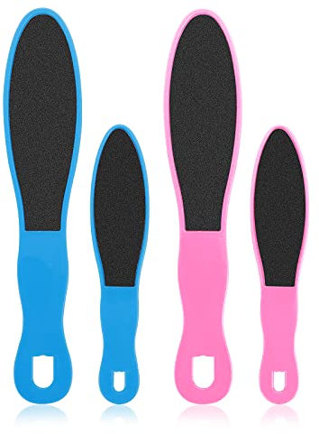 WLLHYF 4 Pieces Double Sided Pedicure Foot File Foot Scraper, Exfoliator Remover Dead Skin Hard Skin Calluses Foot Scrubber Reusable Foot Care Pedicure Tool for Wet and Dry Cracked Feet 2 Sizes