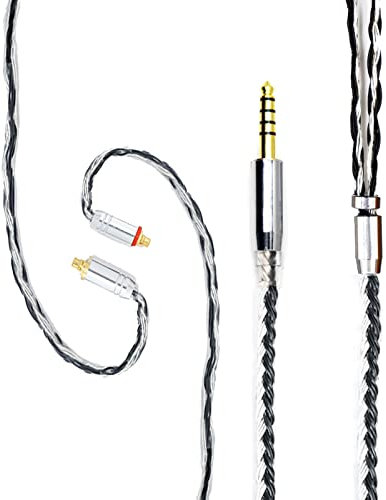 FEDAI Earphone Cable Silver Plated Replacement Cable,24 Core MMCX Extension Cable,Upgraded HiFi Earphone Cable for TIN Audio T2 T3 UE900s SE215 SE425 BGVP Earphones (4.4mm, MMCX)