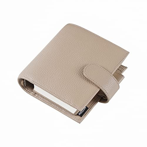Moterm Pocket Luxe Ring Planer– Echtes Leder Binder Organizer (Kiesel-Taupe, 30mm Ring)