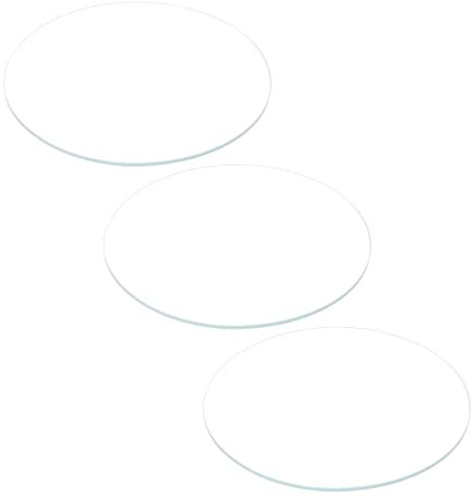 sourcing map 3Stück Uhr Glas Kristall Linse, 44mm Durchmesser 1,1mm Kantenstärke Doppelkuppel Runde Klarsichtglas Ersatzteile für Uhrmacher Uhr Glas Linse Ersatzteil