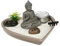 Hogar y Mas JARDÍN Zen con Buda Bandeja CORAZÓN Deco 17X16,5CM - Beige