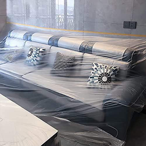 Sofabezug Abdeckung,Transparent Wasserdicht Sofa Couch Bett Cover Staubschutz,Extra Groß Langlebig Schutz überzug Möbel Umzug Lagerung Boden Renovierung Protector Kunststoff Sofahusse Möbelhülle