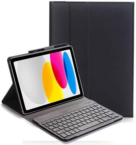 YHFZR Tastatur Hülle for Realme Pad 2 11,5 Zoll, (QWERTY Layout), Ultradünn Flip Entfernbar Drahtloser Keyboardständer Ledertasche für Realme Pad 2 11,5 Zoll, Schwarz