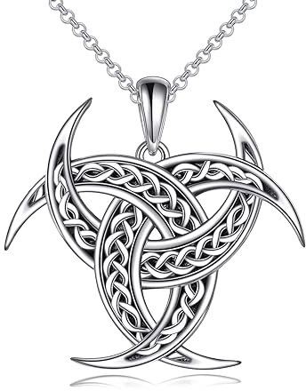 VONALA 925 Sterling Silber Keltischer Knoten Wikinger Halskette Triple Odin Hörner Anhänger Kette Mjolnir Nordischer Runic Talisman Norse Amulett Schmuck Geschenke für Männer Freund