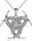 VONALA 925 Sterling Silber Keltischer Knoten Wikinger Halskette Triple Odin Hörner Anhänger Kette Mjolnir Nordischer Runic Talisman Norse Amulett Schmuck Geschenke für Männer Freund