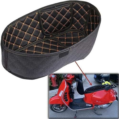 Tongyaoyao Für GTS300 GTS 300 Motorrad Hinten Kofferraum Lagerung Eimer Kissen Abdeckung Matte Decke Kissen PU Leder Pad Zubehör Kofferraum Hinten (GTS300 (Gold))