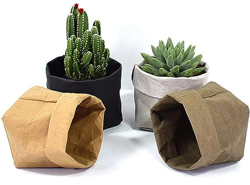 BESTonZON Pinceaux Maquillages en Papier Lavable en Papier Décoratif Cache Pot De Fleur Kraft Réfrigérateur