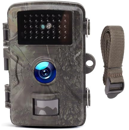 Fotocamera da Trail, Schermo a Colori 1080P 16MP, Rilevamento del Movimento, Visione Notturna, Impermeabile, per L'osservazione della Fauna Selvatica