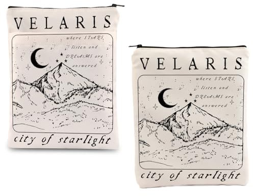 FOTAP ACOMAF Inspired Gift Acotar Velaris Book Sleeve Women City of Starlight Gift Vintage Stars Graphic Book Sleeve Acotar Merch Book Lover Gift Velaris Gift (Velaris Whithe bs)