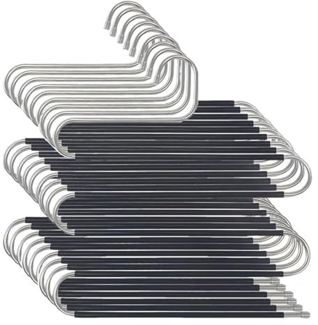 Skroad 10PCS Pants Hangers Space Saving,S-Type Non-Slip Stainless Steel Clothes Pants Hangers Closet Organizers and Storage, Closet Organizer Hanger Organizer for Scarf Jeans Trousers Towels Leggings
