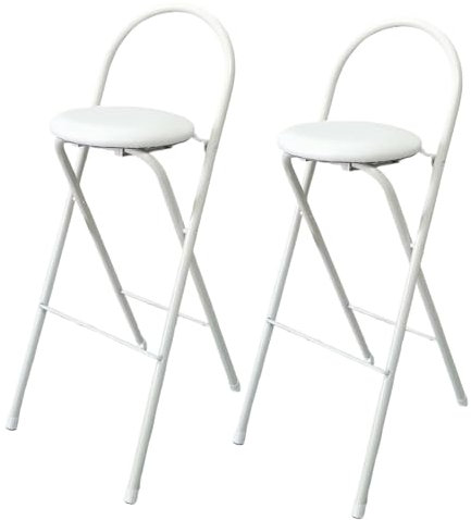 DURAGS Sgabello da Bar Pieghevole con Poggiapiedi, Sgabelli da Cucina Pieghevole Imbottito In PU, Sgabelli Pieghevoli Alti per Giardino Indoor Outdoor (Color : 2pcs, Size : 60cm/24in)
