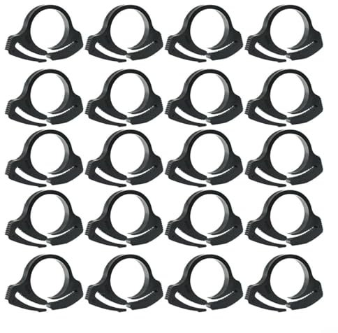 20PCS Heavy Duty Black Nylon Hose Clamps, 16mm/20mm Plastic Snap Ratcheting Clamps Assortment Kit for Irrigation Garden Hose Pipe (16mm)