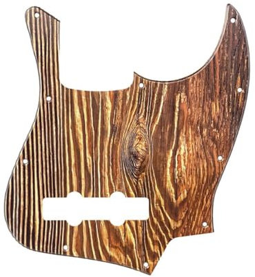 10 Loch Jazz Bass Pickguard J Bass Kratzplatte für 4 Saiten Amerikanische/mexikanische Standard -Jazz -Bass -Teil, 3Ly, Holzfarbe, Jazz Bass Pickguard