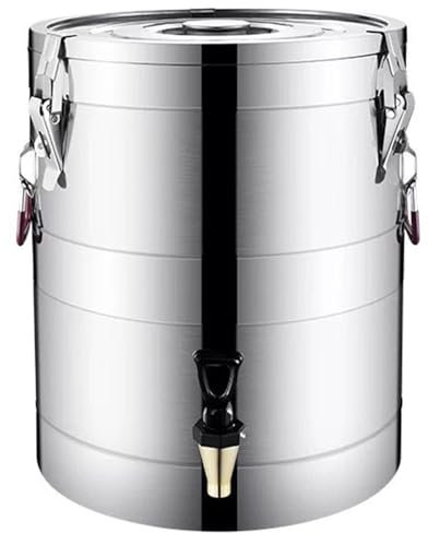 GALPBBCADE Seau à Thé au Lait Distributeur d'eau Chaude et Froide Bouilloire Thermostat Fontaine Isotherme de Boisson en Acier Inoxydable 20L 30L 40L Grande Capacité,20l
