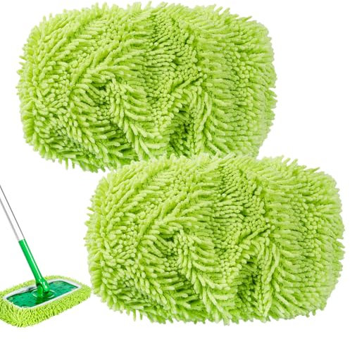 KEEPOW 2 Bodentücher für Swiffer Bodenwischer Feucht, Wiederverwendbare für Swiffer Bodentücher, Ideal für Swiffer Bodenwischer Nass, Mikrofaser-Tücher für Swiffer Sweeper Mop