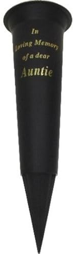 Special Graveside Memorial Grave Spiked Flower Vase In Loving Memory Special Memorial Vase for Graves - Plastic Cemetery Flower Holder with Spike, (2, Auntie)