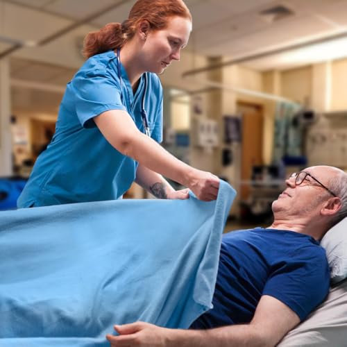 Avalon Bedding Cobija de Hospital tamaño Individual, 100% algodón, Manta térmica Estilo hospitalario, Manta Ligera para Hospital, Mantas de Hospital, Manta de Hospital General, Individual 66 x 90