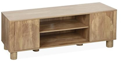 sweeek - Mueble TV exótico 2 Puertas, 150cm, Delhi, Natural, 150x40x50 cm