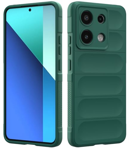 Custodia Compatibile con Xiaomi Redmi Note 13 4G (Non per Note 13), Silicone Custodia per Tutto il Corpo, Copertura Antiurto con Fotocamera Protettivo, Cover Morbida al Tatto - Verde Scuro