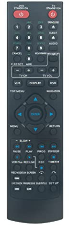 PERFASCIN RMSDR044U Replace Remote Control Fit for JVC DRMV5SUS2 DRMV5SUS3 DRMV5SU DRMV5S DRMV5SUS2 DVD/VCR Combo Player Blu-ray Home Cinema