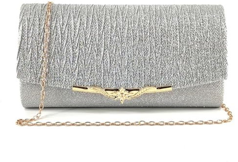 KBRPEY Borsetta da Sera Donna Elegante Borsa da Sposa Glitter Clutch Cerimonia Borsetta Tracolla Luccicanti con Catena Staccabile Perfette per il Ballo di Fine Anno Feste Matrimoni