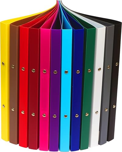 Papiertiger Premium Ringbuch aus dickem Kunststoff | DIN A4 20mm Rücken mit 2-Ring Mechanik 15mm | perfekt für Schule, Büro und Freizeit (10 + 2 Farben)