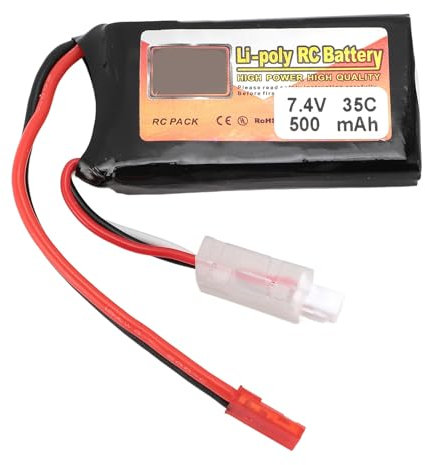 7.4V Battery 500mAh 35C RC Drone Battery,Professional RC Drone Battery Compatible with RC Helicopter RC Drone RC Boat Model Aircraft (JST)