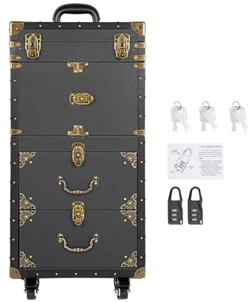 Arbeitswagen Friseur Trolley Kosmetik Cart Rollwagen Friseurwagen Kosmetikwagen Multifunktional Koffer Beautycase Schmink FüR Tattoo Nagel Makeup Kosmetikkoffer Friseurkoffer Schminkkoffer