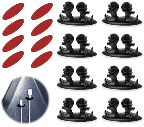 8Pcs Cable Clips Holder Cable Holder Clips Silicone Cable Management Holders, Adhesive Desk Cable Tidy Management Clips Wire Cord Holder Organiser Wire Clip Holders Reusable Multi-purpose Clips