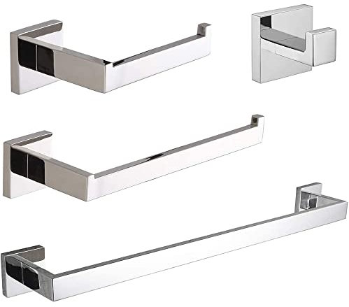 Porte-Serviettes, Porte-Serviettes pour Salle de Bain, Ensembles de matériel de Salle de Bain en Acier Inoxydable, Crochet pour Peignoir, Porte-Serviettes, Porte-Papier Toilette, Ensembles
