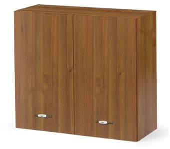 Linea Azzurra Pensile Cucina Sospeso 80 con 2 Ante e 2 Ripiani Mobile in Legno Made in Italy H72xL80xP32 cm cm Facile da Montare (Noce Antico)