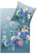 ESTELLA Bettwäsche Alice 4821 581 Blautanne Mako Satin Blumen Blüten Pfingstrosen Lila Blau, Größe:155 cm x 220 cm
