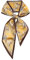 GIMIRO Satin Seidenschal 148 x 13,5 cm Krawatte Double Layer Bund für Blazer, Mantel, Kleid (Yellow Coffee Wave Flowers)
