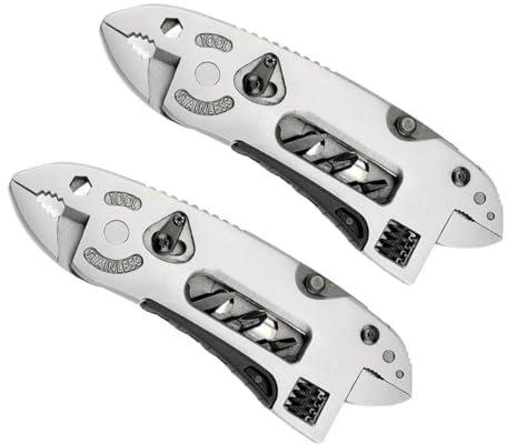 Angoily 2stücke Multiwerkzeug Taschenzange Mehrzweckschlüssel Multifunktionswerkzeug Drahtschneider Outdoor Werkzeugset Camping Wandern Reisen