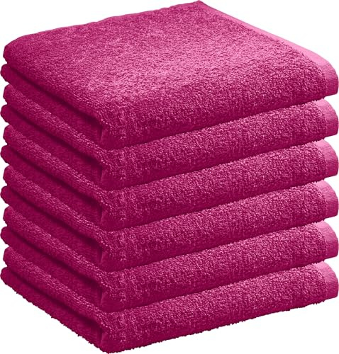 REDBEST Handtuch Oceanside 6er-Pack Leichtfrottier Fuchsia Größe 50x100 cm