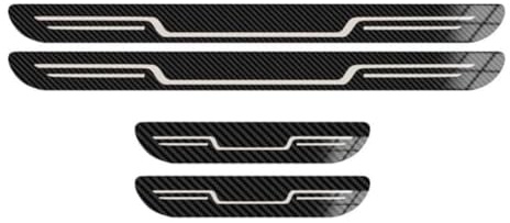 für VW Golf 8 GTI GTD GTE R line 2020-2024 2025 4 Stück Auto Einstiegsleisten Schutz Türschweller Edelstahl Willkommens Pedal Aufkleber Kratzschutz Tuning Zubehör,C/Carbon Fiber Texture