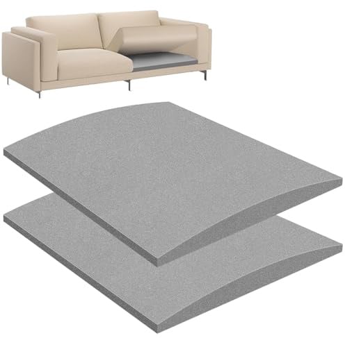 JOAASU 2PCS 50 x 50cm Sofa Cushion Support for Sagging Seat, Sofa Support Boards, Cushion Sag Repair, High-Density Curve Sponge for Under Cushions Repair, Furniture Chair Replacement(Grey)