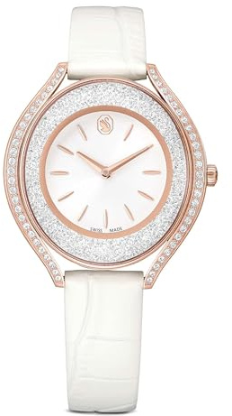 Swarovski Crystalline Kollektion Aura Uhr, Swiss Made, Lederarmband